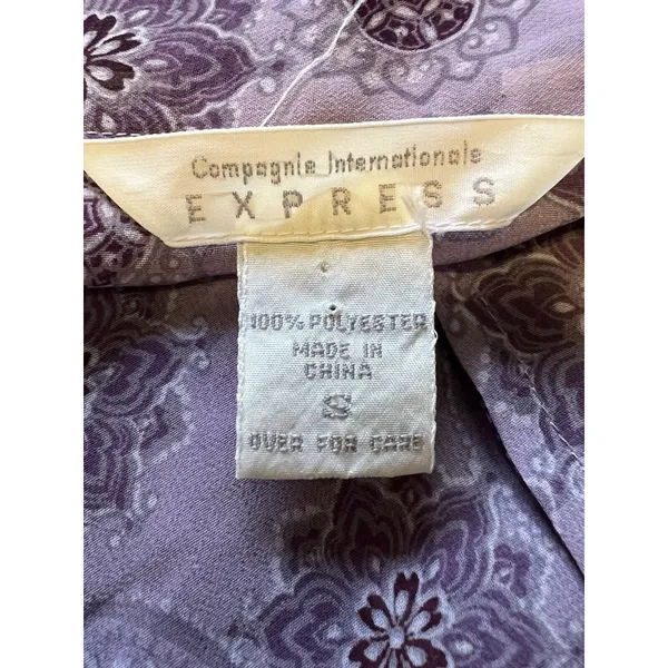 Compagnie‎ Internationale Express Small Sheer Full Top Geometric Button Down - Image 7