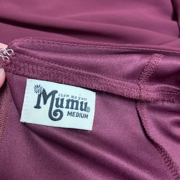 Show Me Your Mumu Jenn Maxi Dress Womens Medium‎ Merlot V-Neck Sleeveless Gown - Image 6