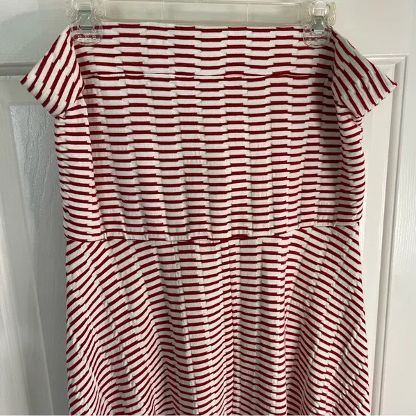 Anthropologie Maeve Caleta Handkerchief Red Stripe Strapless Dress XL New - Image 6
