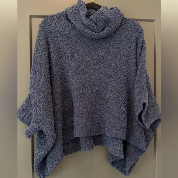 Navy Knit Turtle Neck Sweater Blue - Image 4