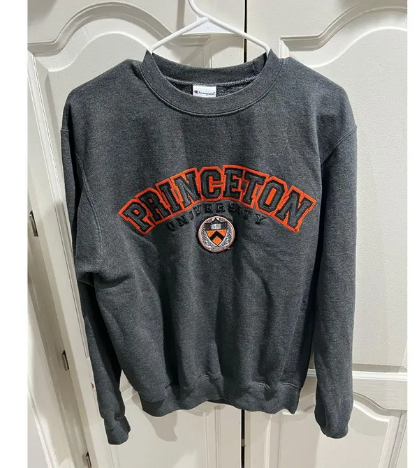 Champion Princeton University Crewneck Sweatshirt Small Gray Embroidered College - Image 5