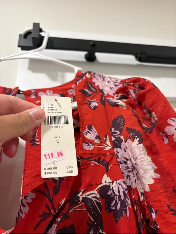 NWT Maeve by Anthropologie Red Floral Dress Size 2 - Image 4