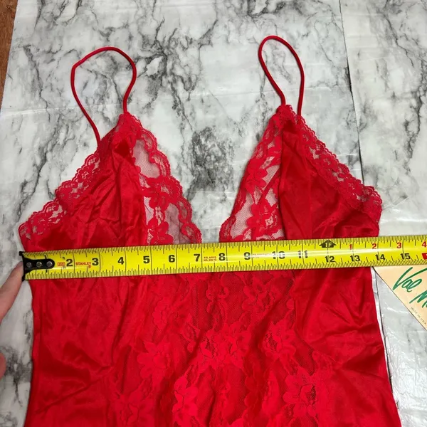 Val Mode True Vintage Sheer Lace Panel lingerie slip dress night gown NWT Large - Image 4