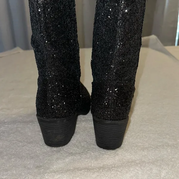Pierre Dumas Black Sparkle Boots - Image 6