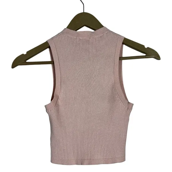 Wilfred Arlo Ribbed Knit Sleeveless Tank Top Dusty Rose Pink Minimalist Size XS - Image 3