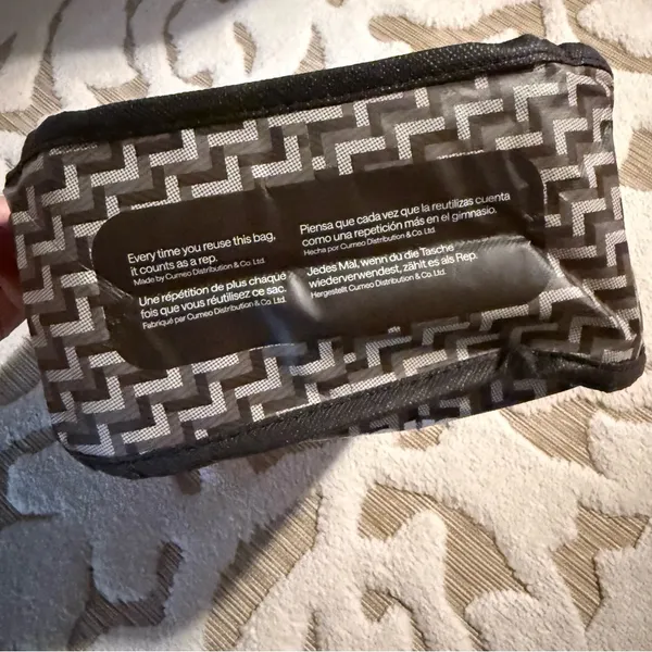 Lululemon Gray Patterned Small Reusable Shopping Tote Bag NEW - Image 3
