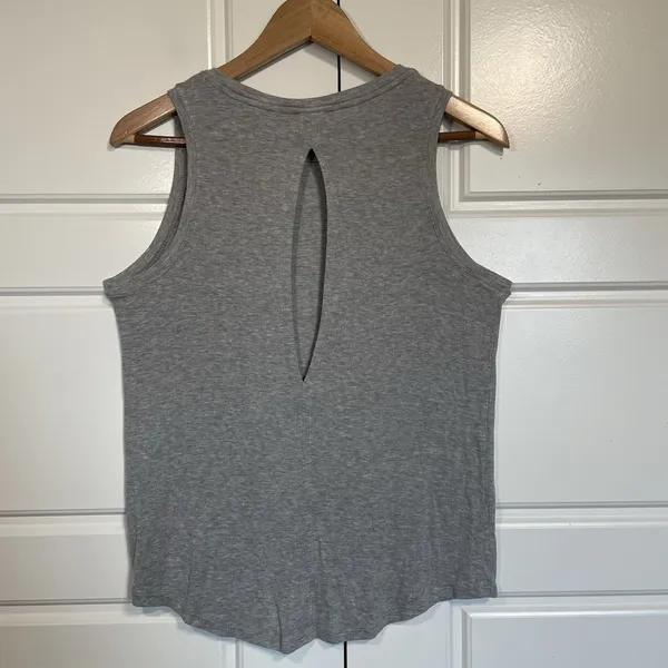 Athleta Gray Ribbed‎ Tank Top Sleeveless Athletic Casual Top Size S - Image 4