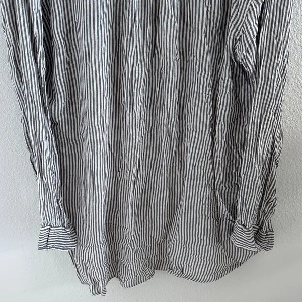 Free People One Gray and White Stripe Slouchy Pocket Top Small - Image 9