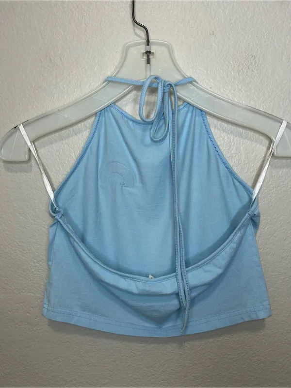 Baby Blue Rainbow Pride Halter + Shorts Set XS–M Cotton Blend - Image 3