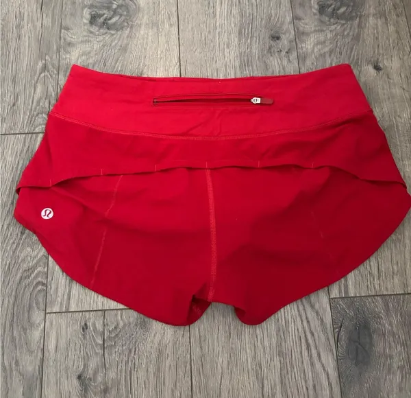 Red Lululemon Speed Up Shorts 2.5" Low-Rise - Image 2