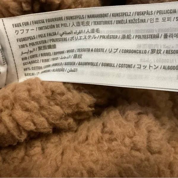 Abercrombie & fitch soft AF Sherpa Teddy quater zip pullover in camel Sz M - Image 3