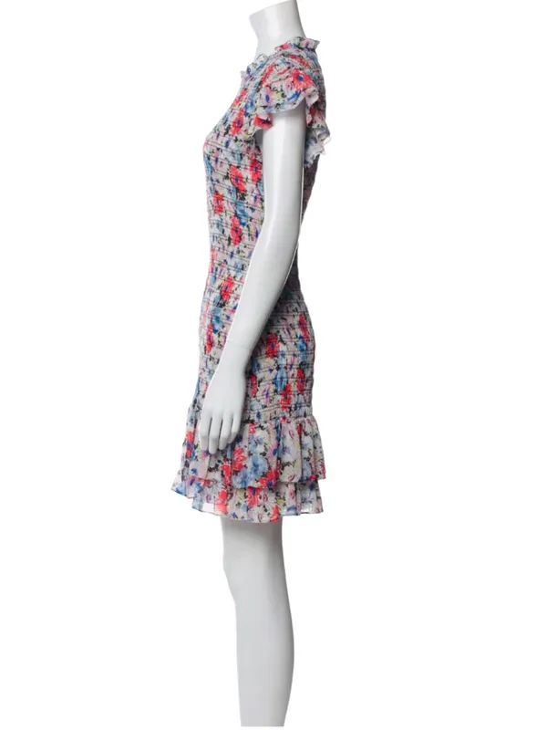 Veronica Beard Cici Floral Smocked Mini Dress. Not Lined Size 2 NWOT - Image 8
