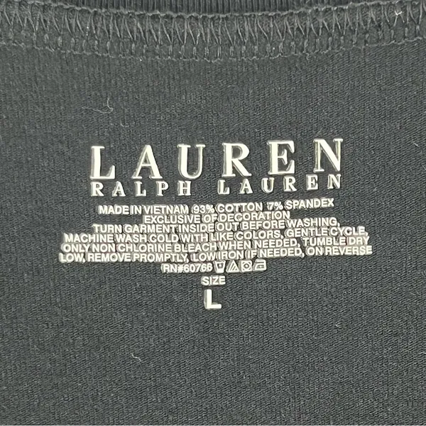 LAUREN RALPH LAUREN Black Long Sleeves Sequin Logo Dress Size Large Academia - Image 3