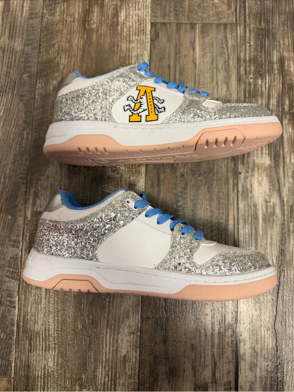 NWOB Airwalk Women’s White and Light Blue Glitter Accent Sneakers Size 9 - Image 8