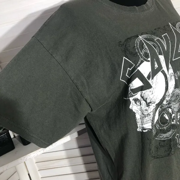 PrettyLittlething gothic T-shirt skull roses oversized white gray cotton Sz M - Image 4