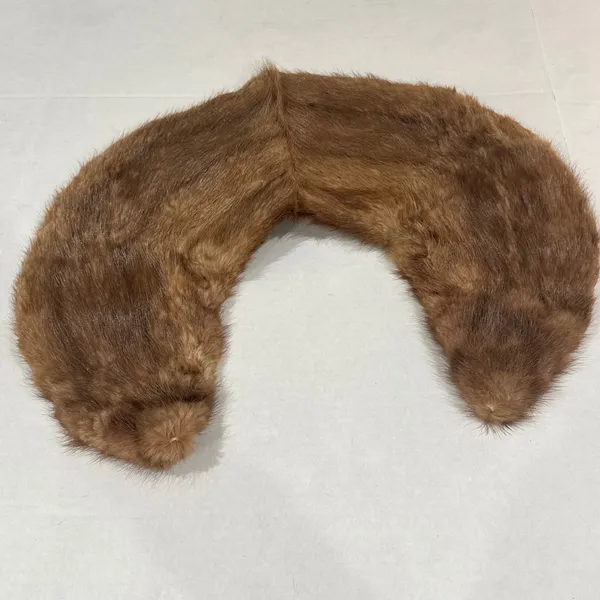 Vintage Mink Fur Collar Wrap Stole Womens Brown Genuine Vintage Glam Stole - Image 2