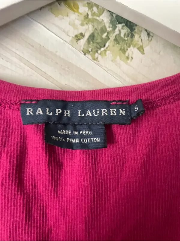 Ralph Lauren Y2K Vintage Pima Cotton Ribbed Cami Tank Top Small - Image 2
