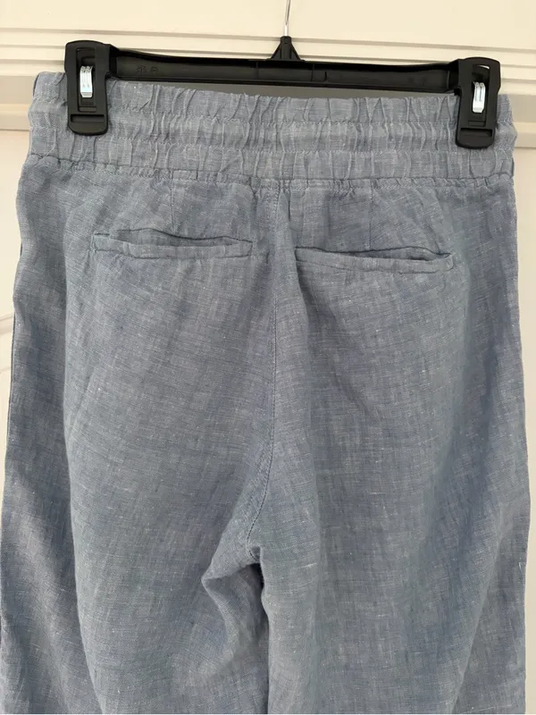 Athleta Light Blue Linen Drawstring Joggers Size 0 - Image 6