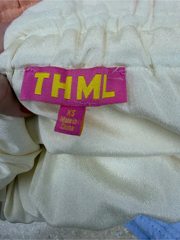 THML Tiered Spaghetti-Strap Maxi Dress in Cream, Peach, Pink, Mint & Lavender - Image 3