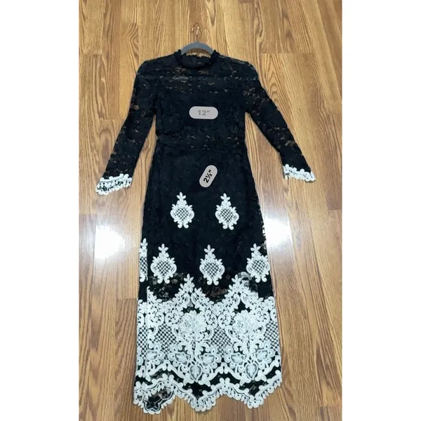 Alexis Helina Black White Bodycon Midi Dress Sleeveless Cocktail Size S - Image 6