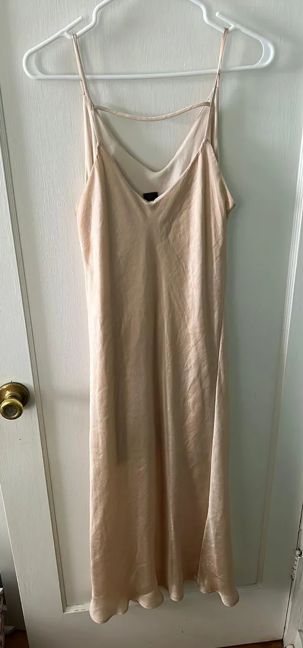 Silk Dress Tan Size M - Image 2