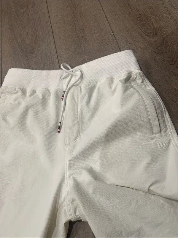 Wilson textured white cream joggers with zippers‎ on ankle size medium - Image 3