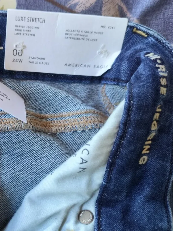 American Eagle Luxe Stretch Hi-Rise Jegging Womens 00 (24x30) Blue Denim Jeans - Image 11