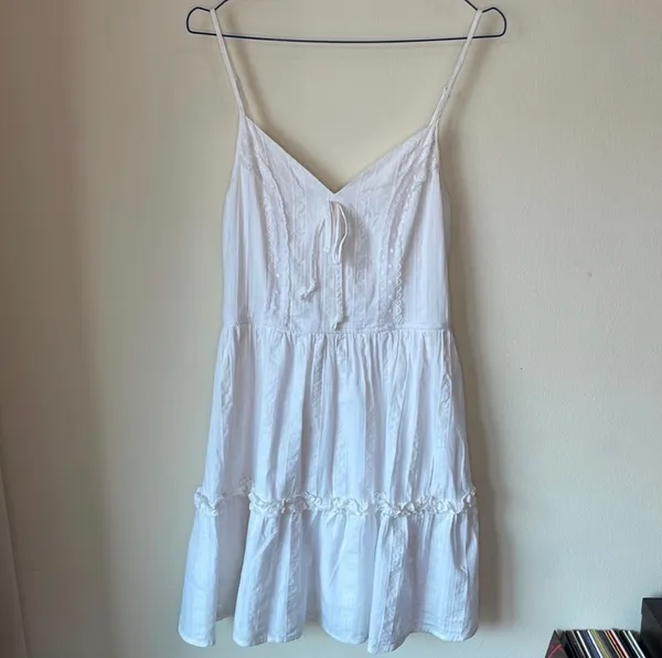 Francesca’s Blue Rain Summer Dress, Size Medium - Image 5