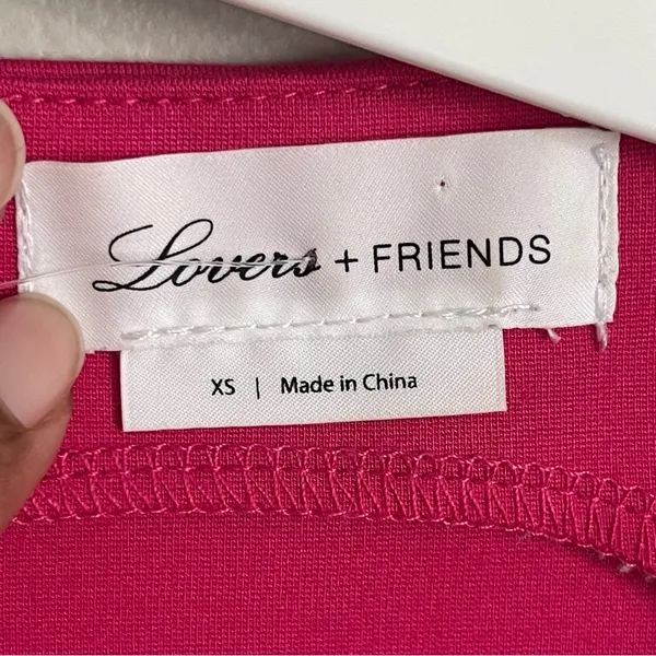 LOVERS + FRIENDS | Fuchsia Pink Mi Amor Deep V Neck Flare Mini Dress Sz XS - Image 8