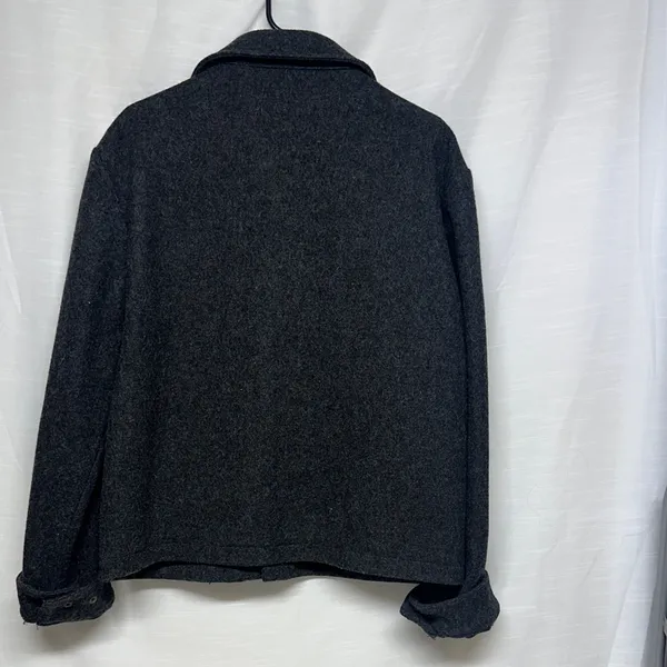 Women's Charcoal Wool Jacket Black Size M - Image 4