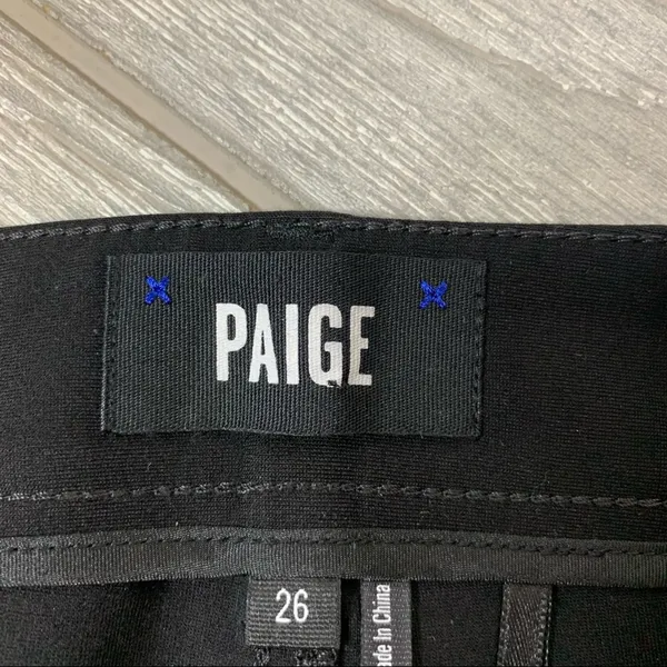 Paige luxe ponte high rise Velvet lace up pants‎ black sz 26 - Image 6