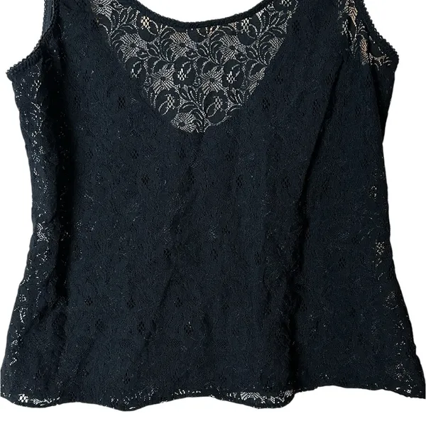 Black Sheer Mesh Lace Tank Top WhimsiGoth Dark Fairy Grunge Small - Image 3