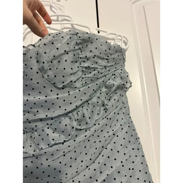 Hello Molly Mini‎ Dress Polka Dot Blue Ruffle Bustier NWT XL US 10 Coquette - Image 5