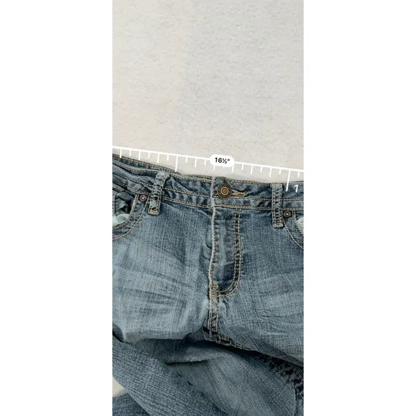 a.n.a. Womens Blue Bootcut Jeans Medium Wash Distressed Size 14 RN93677 - Image 8