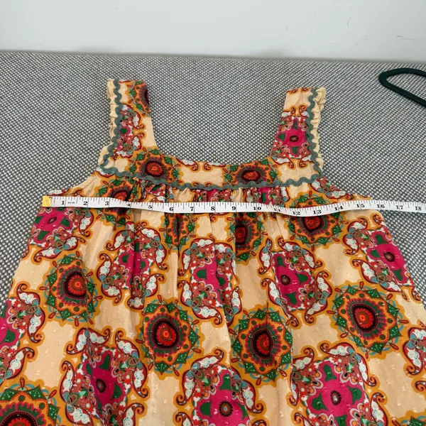 Anthropologie Let Me Be Abstract Ruffled Tank Top size 6 - Image 9