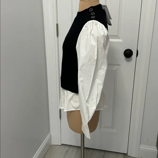 Urban Revivo Black White Sweater Shirt - Image 4