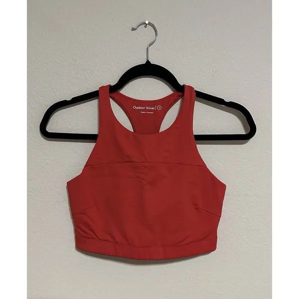 Outdoor Voices Red 2-Piece Activewear Set Racerback Sports Bra + Shorts S - Image 3