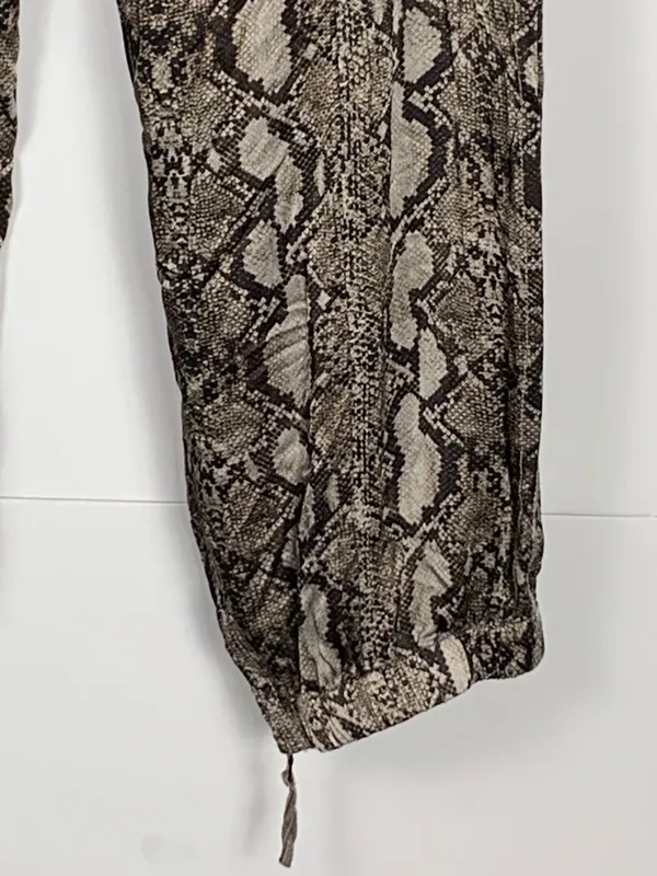 Marrakech Silky Jogger Pants 31 Snakeskin Print Lightweight Relaxed - Image 9