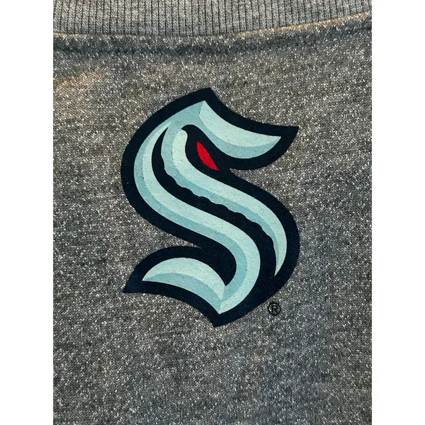 Seattle Kraken hockey grey silver sequins sweatshirt Medium - Image 8