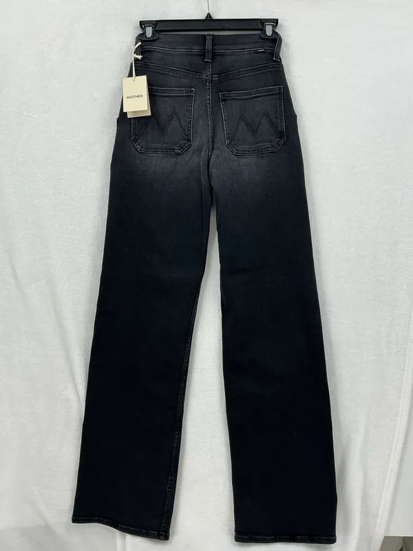 MOTHER Black High-Rise Wide Leg Jeans 1171 - Image 9