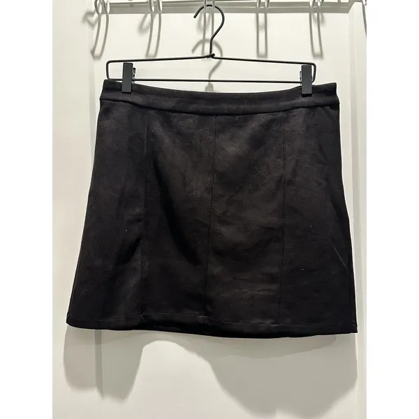 Share Sanctuary Penny Lane Faux Suede Mini Skirt Women’s Large Black A-Line - Image 2