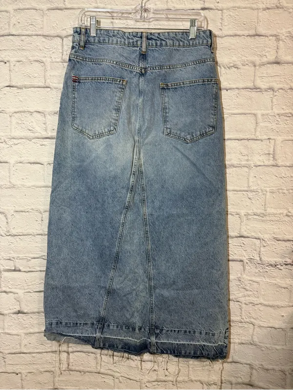 BDG Urban Outfitters Light Blue Denim Skirt with Front Slit, Medium - Image 2