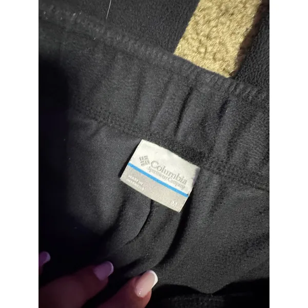 Columbia Womens Black Fleece Pants Elastic Waist‎ Straight Leg Lounge Hiking M - Image 3