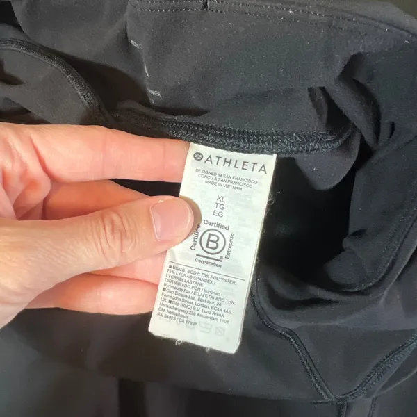 Athleta Rainier Jogger Black Fleece Lined High Rise Active Pants Women's XL - Image 9