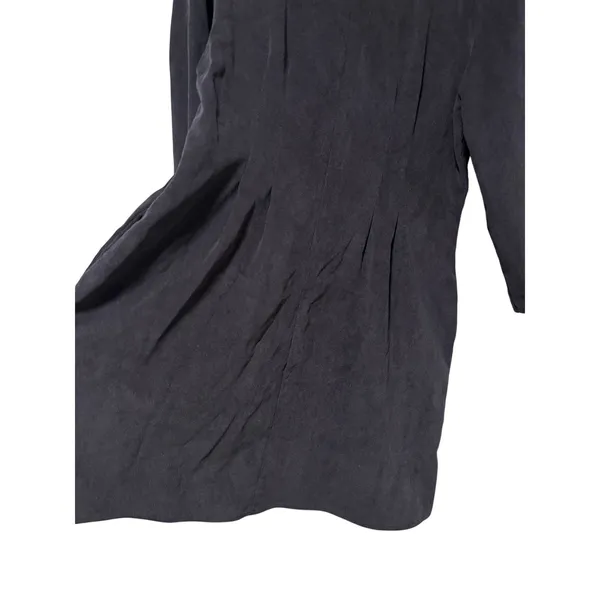 Zara Women’s Black Faux Suede Shift Dress Balloon Sleeve Back Zip Size Medium - Image 6