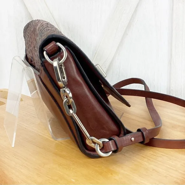 Coach Python‎ Embossed Crosstown Crossbody Bag Brown - Image 3
