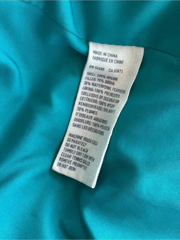 American Eagle 2012 Puffer Jacket Coat Large Blue Down Filler Zip Trendy Hooded - Image 7