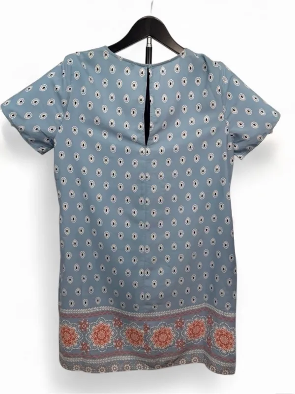Lulus Women’s Secret Paradise Blue Print Shift Short Sleeve Mini Dress Size L - Image 11