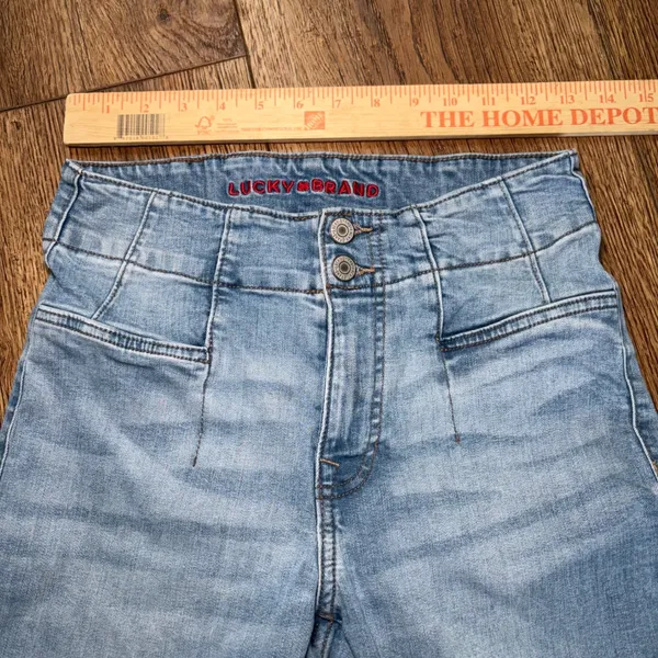 Lucky Brand Stevie High Rise Flare Jeans Light Wash 2/26 Double Button Boho - Image 4