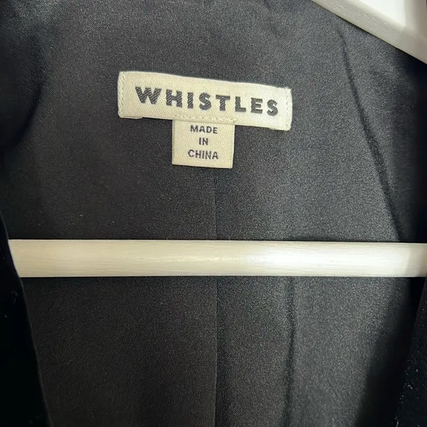 WHISTLES Black Velvet Oversized Blazer - Image 6
